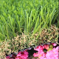 Artificial grass fiber green and olive thatching brown and green