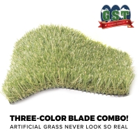 Synthetic Turf Sample 3-color blades, diamond blade. Natural Blend grass product.